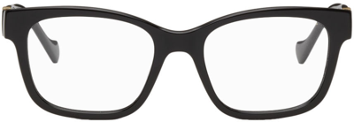 Shop Gucci Black Rectangular Glasses In 003 Black