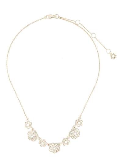 Shop Marchesa Notte Multi-flower Pendant Necklace In Gold