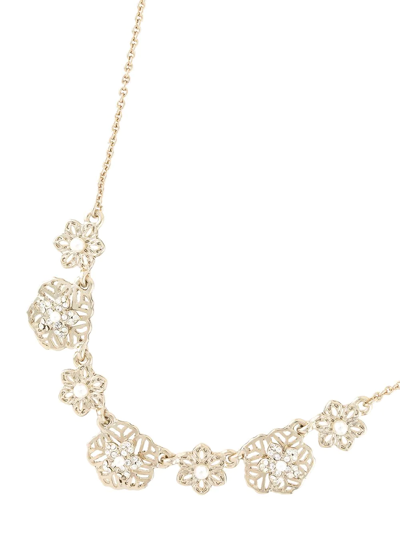 Shop Marchesa Notte Multi-flower Pendant Necklace In Gold