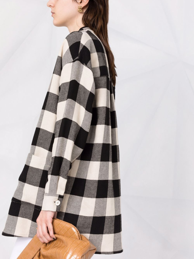 Shop Lorena Antoniazzi Check-pattern Linen Shirt In Weiss