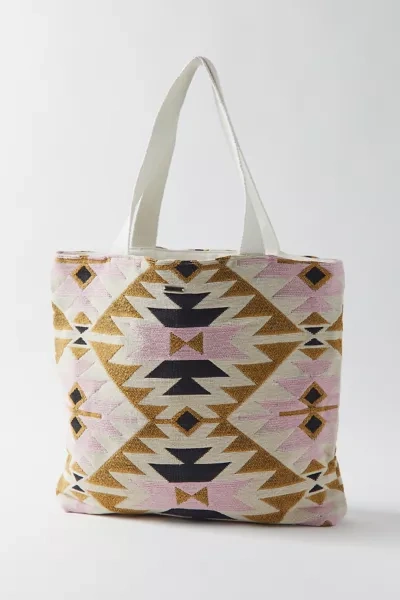 Shop Billabong Happy Go Lucky Patterned Tote Bag In Pink