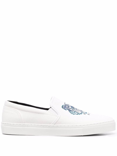 Shop Kenzo Tiger Sneakers With Print In White