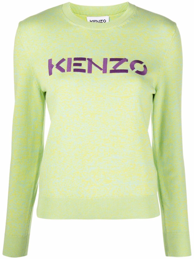 Shop Kenzo Sweater With Embroidery In Green