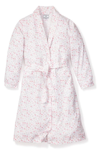 Shop Petite Plume Kids' Dorset Floral Robe In White/ Pink