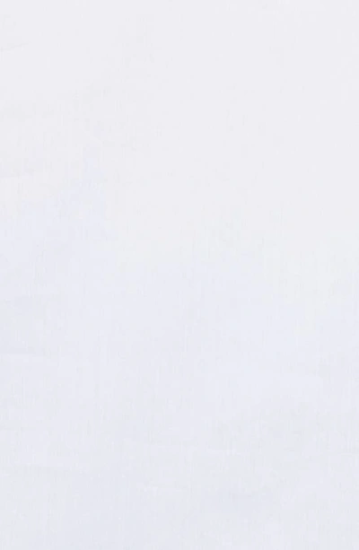 Ming Wang Ruffle Neck Button Front Cotton Poplin Blouse In White