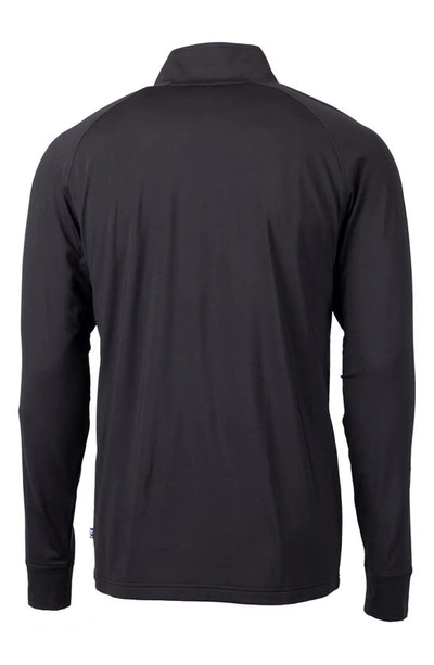 Cutter & Buck Adapt Eco Knit Stretch Recycled Mens Big And Tall Quarter Zip Pullover Jacket In Black