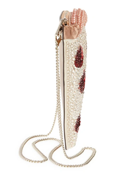 Kate Spade Slice Crystal Embellished Fabric 3d Pizza Crossbody In Tan Multi