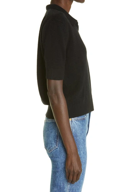 Khaite Jo Shrunken Stretch Cashmere Top In Black