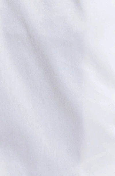 Shop Ming Wang Ruffle Collar Cotton Poplin Blouse In White