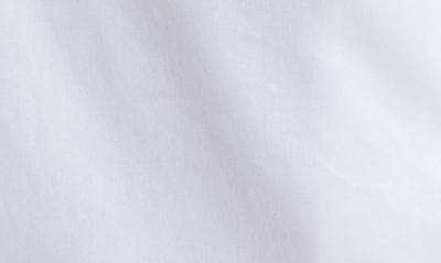 Ming Wang Ruffle Neck Button Front Cotton Poplin Blouse In White