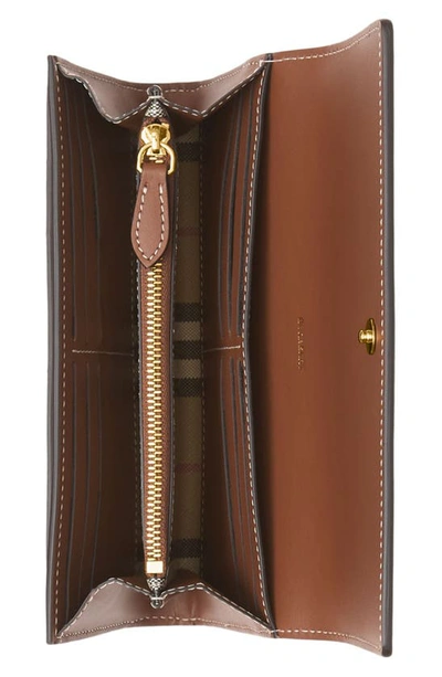 Burberry Halton Check E-canvas & Leather Continental Wallet In Tan