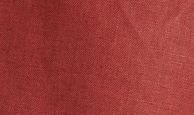 Shop Aje Vista Belted Linen Shorts In Russet Red