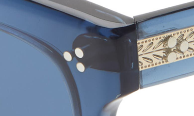 Shop Oliver Peoples Boudreau L.a. 48mm Square Sunglasses In Deep Blue/ Dark Blue