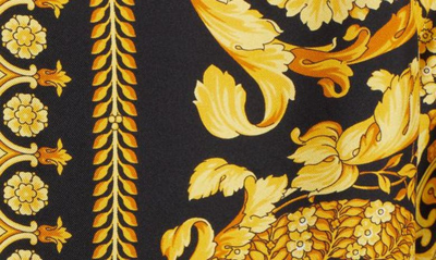 Versace Silk Printed Shirt For Men In Black Gold