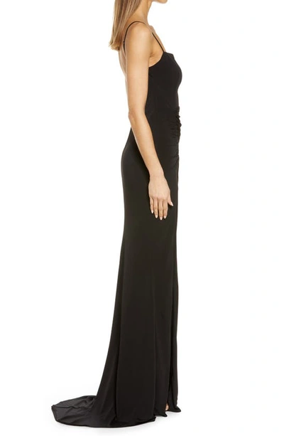 Shop Katie May Great Kate Ruched Gown In Black