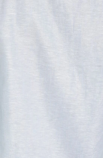 Shop Ted Baker Remark Slim Fit Solid Linen & Cotton Button-up Shirt In Light Blue