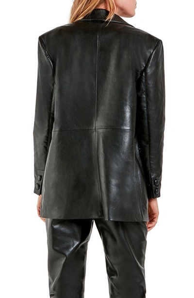 Shop As By Df Jordan Recycled Leather Blend Blazer In Black