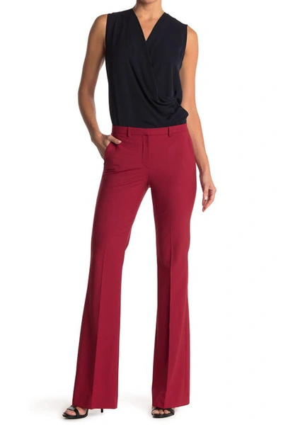 Shop Theory Demitria 2 Stretch Good Wool Suit Pants In Crimson Melange