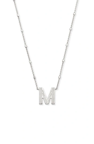Shop Kendra Scott Initial Pendant Necklace In Rhodium Metal-m