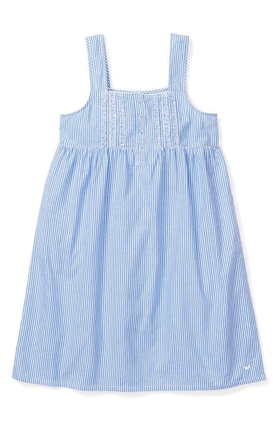 Shop Petite Plume Stripe Cotton Nightgown In Blue