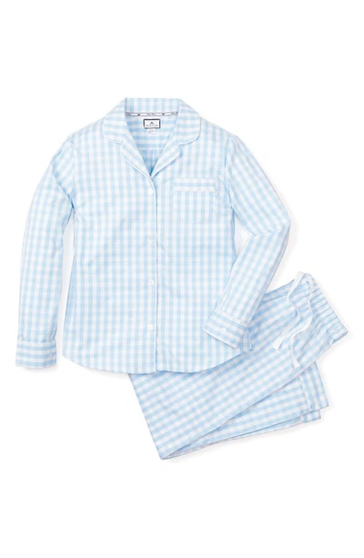 Petite Plume Gingham Check Pajamas In Blue