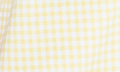 Shop Petite Plume Gingham Check Short Cotton Pajamas In Yellow