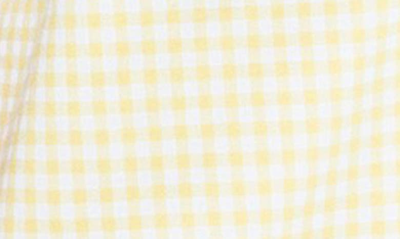 Petite Plume Gingham Check Short Cotton Pajamas In Yellow