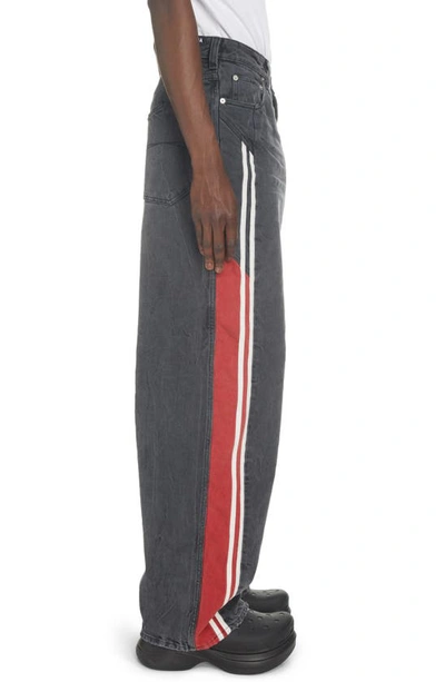 Balenciaga Denim Track Pants In Washed Black | ModeSens