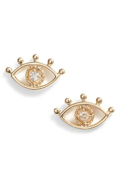 Set & Stones Santorini Diamond Stud Earrings In Gold