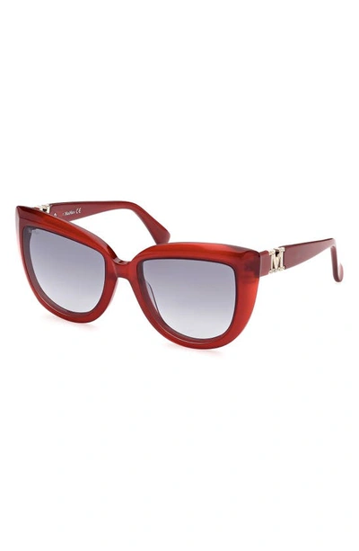 Shop Max Mara 56mm Gradient Cat Eye Sunglasses In Redo/ Smkg