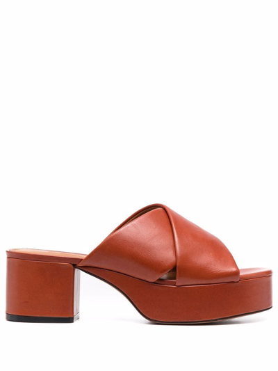 Shop Marni Women's Red Leather Sandals