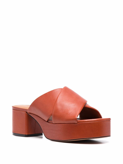 Shop Marni Women's Red Leather Sandals