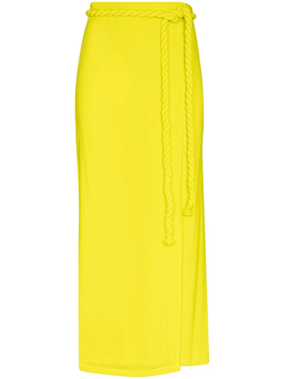 Shop Dion Lee Yellow Midi Skirt