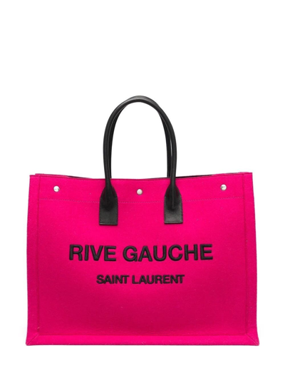 Shop Saint Laurent Rive Gauche Pink Tote Bag