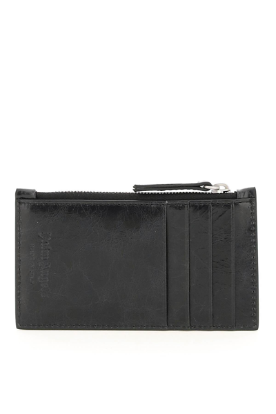 Shop Palm Angels Zipped Cardholder In Black