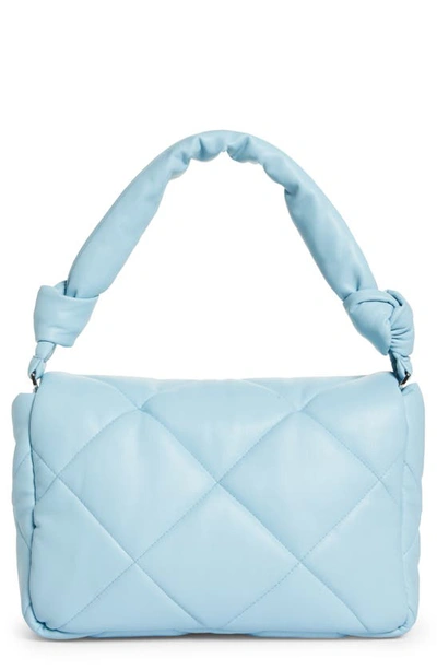 Shop Stand Studio Wanda Quilted Faux Leather Mini Bag In Baby Blue