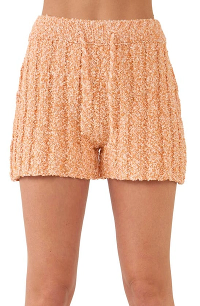Shop Free The Roses Cozy Cotton Blend Cable Knit Shorts In Orange