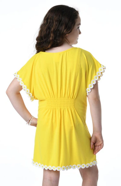 Shop Hobie Kids' Daisy Smocked Cover-up Dress In Sunshine