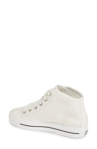Shop Paul Green Bronte High Top Sneaker In Ivory Leather