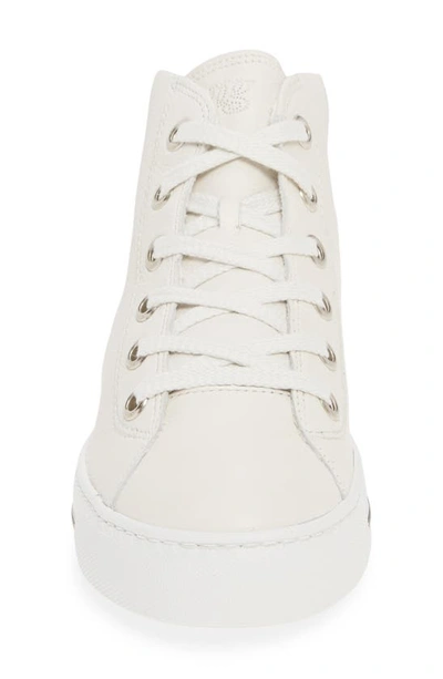 Shop Paul Green Bronte High Top Sneaker In Ivory Leather