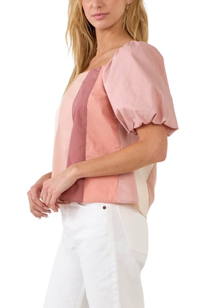 English Factory Puff Sleeve Colorblock Top In Multi