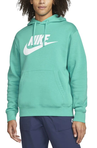 Shop Nike Sportswear Club Fleece Logo Hoodie In Washed Teal/ Washed Teal