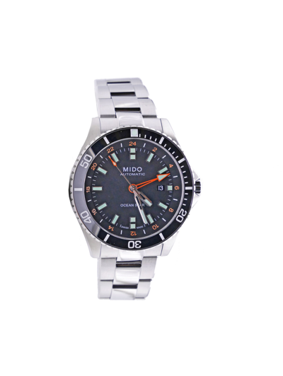 Shop Mido Ocean Star Captain Gmt 44mm Black Dial Ceramic Bezel Steel Bracelet Watches