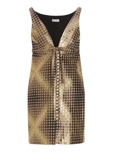 Shop Paco Rabanne Dress In Gold