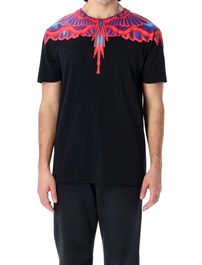 Shop Marcelo Burlon County Of Milan Curved Wings T-shirt In Black Red