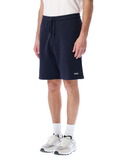 Shop Apc Clement Shorts In Navy