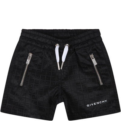 Shop Givenchy Black Shorts For Baby Boy With White Logo
