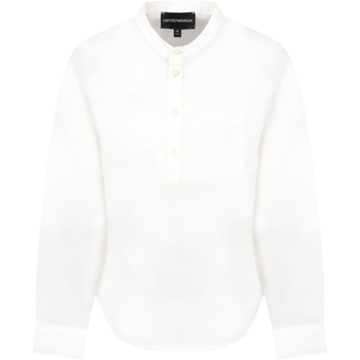 Shop Armani Collezioni White Shirt For Boy