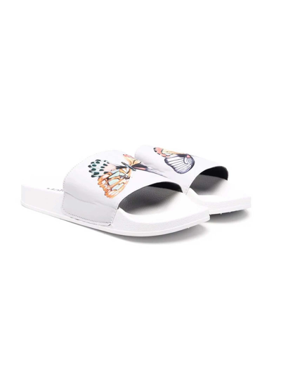 Shop Molo White Slippers With Print In Multicolor
