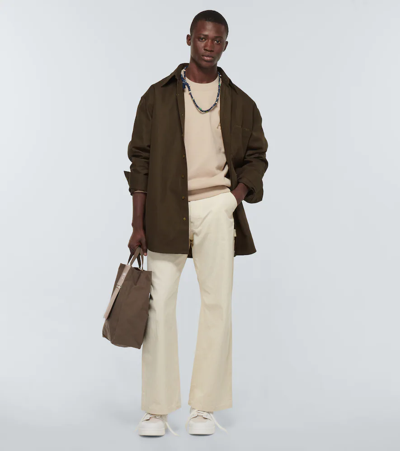 Shop Acne Studios Cotton And Linen Shirt In Dark Olive